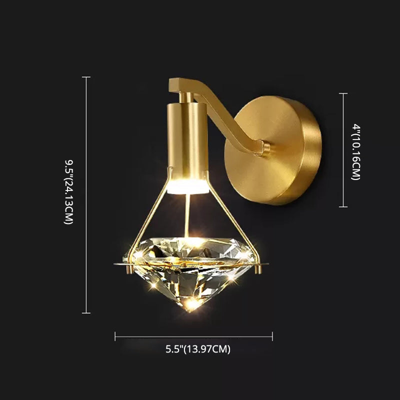 Diamond Sconce Wall Light Modern Luxury Style Crystal 1 Light Sconces
