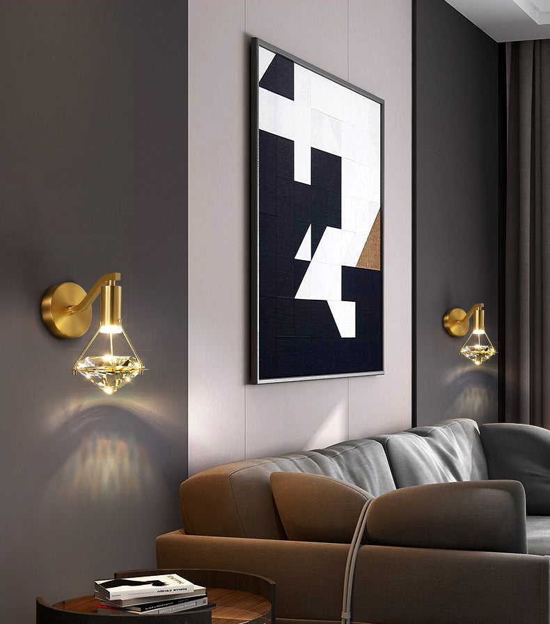 Diamond Sconce Wall Light Modern Luxury Style Crystal 1 Light Sconces
