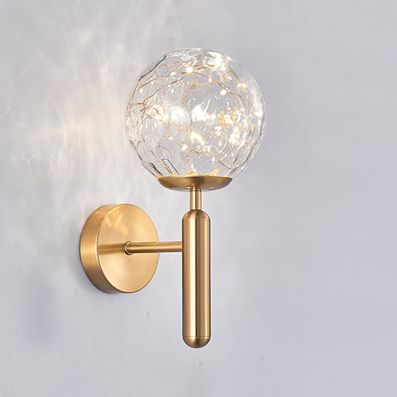 Globe Wall Sconce Gypsophila Style Glass Sconce Wall Light for Bedroom