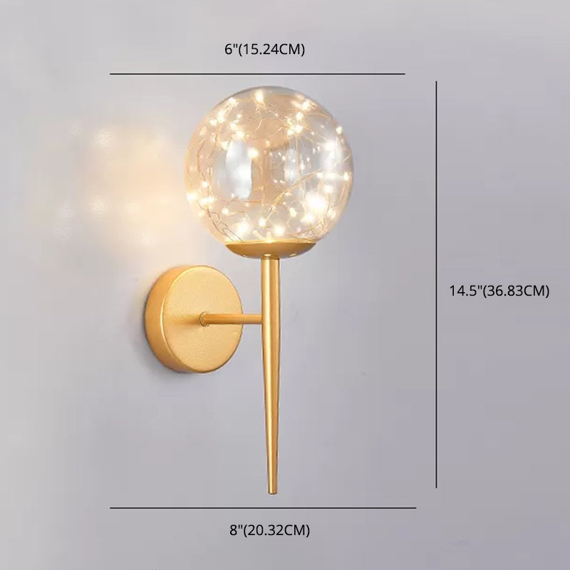 Globe Wall Sconce Gypsophila Style Glass Sconce Wall Light for Bedroom