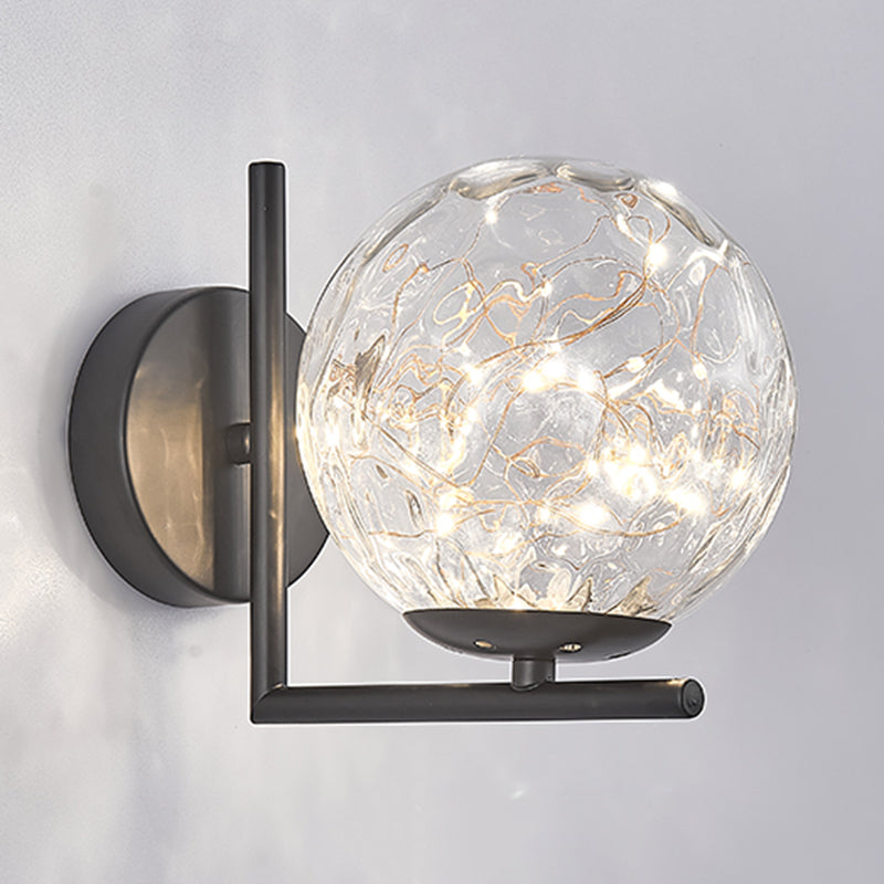Globe Wall Sconce Gypsophila Style Glass Sconce Wall Light for Bedroom