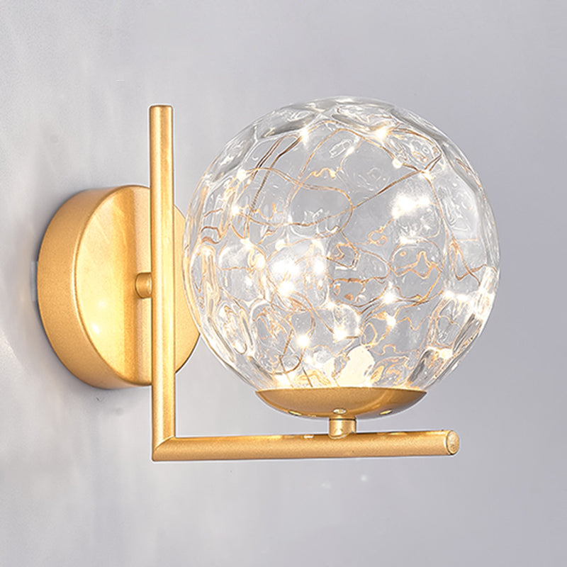 Globe Wall Sconce Gypsophila Style Glass Sconce Wall Light for Bedroom