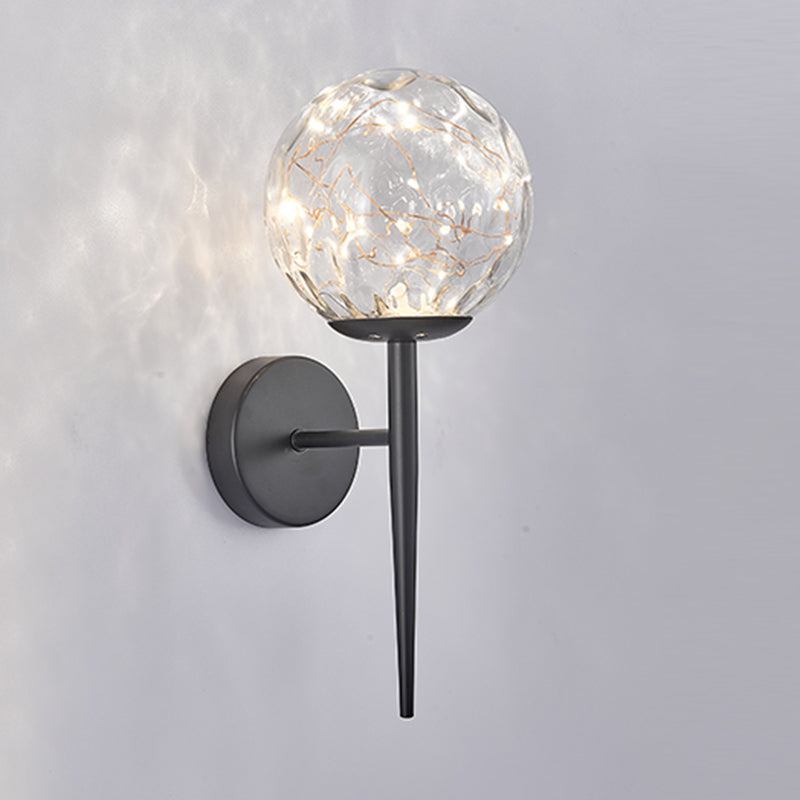 Globe Wall Sconce Gypsophila Style Glass Sconce Wall Light for Bedroom