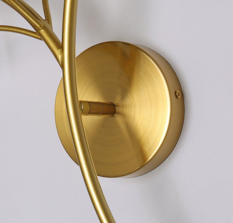 Apliques de pared de pared de doble flores de estilo creativo de metal 2 luces de metal 2 luces