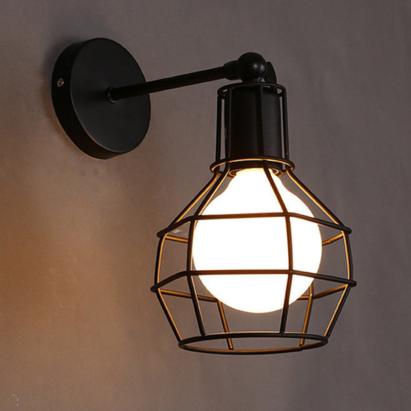 American Industrial Style Shaded Sconce Wall Light Metal 1 Light Sconces