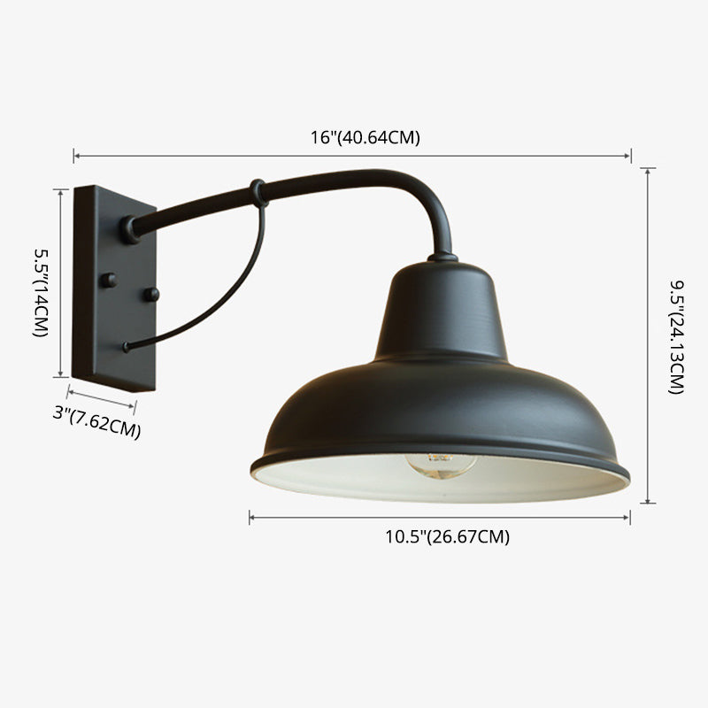 American Retro Industrial Style Saucer Wall Sponce Metal 1 Light Sponces