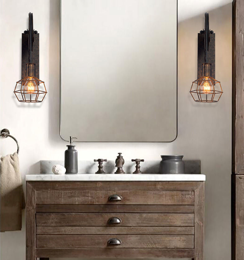 Amerikaner Retro Industrial -Stil Riemenscheibe Wandleuchte 1 leichte Leuchten