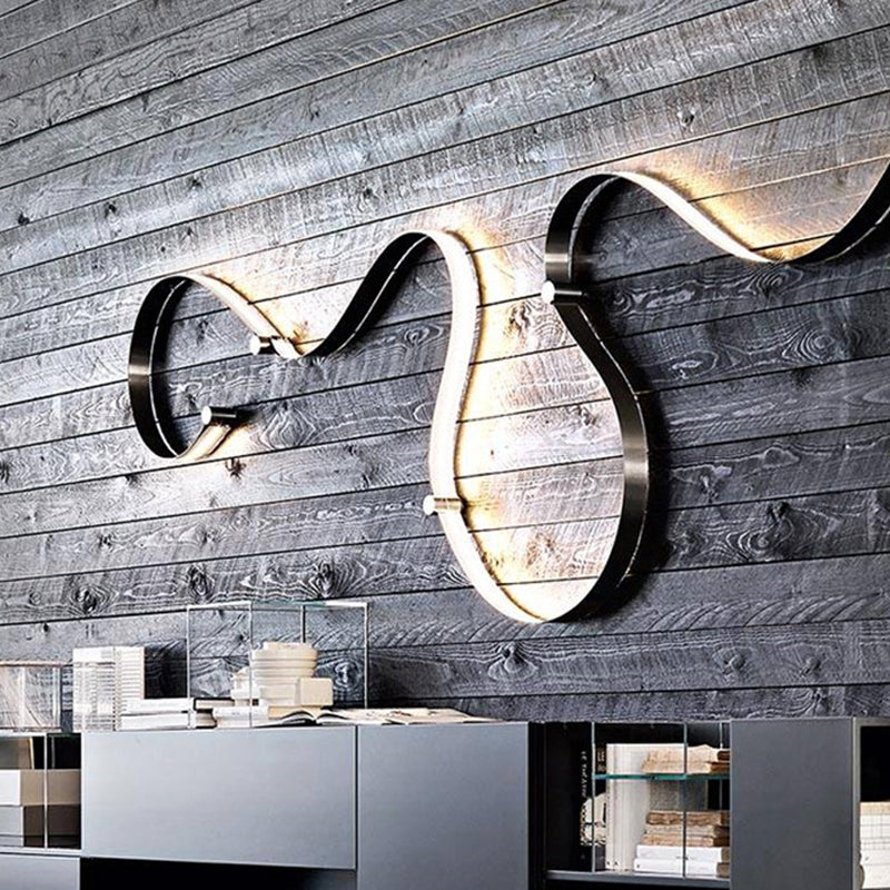 Curve Sconce Light Fixture Modern Minimalist Style Acrylic 1 Light Sconces