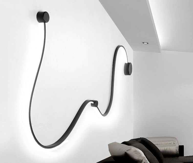 Curve Sconce Light Fixture Modern Minimalist Style Acrylic 1 Light Sconces