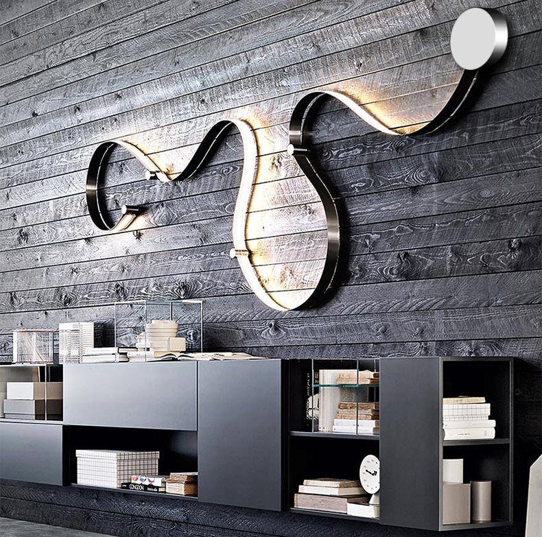 Curve Sconce Light Fixture Modern Minimalist Style Acrylic 1 Light Sconces