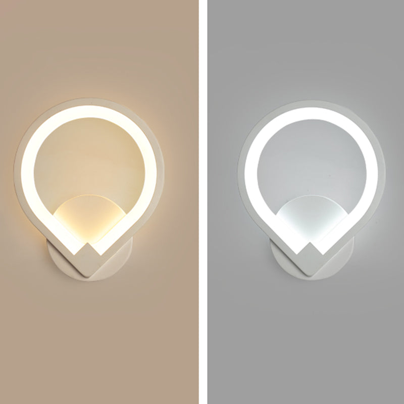Oval Sconce Light Fixture Creative Minimalist Style Acrylic 1 Light Sconces