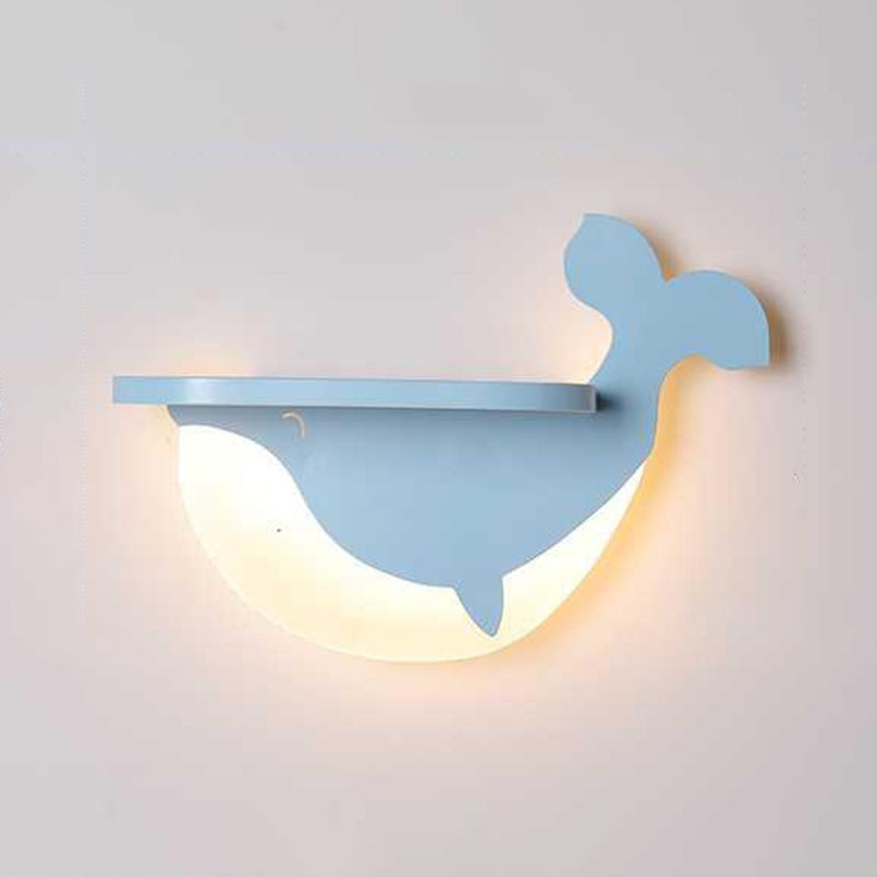 1-Light Sconce Light Fixture Creative Macaron Style Plastic Sconces for Bedroom