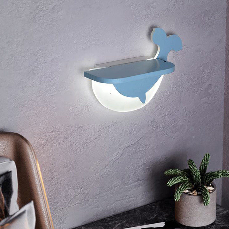 1-Light Sconce Light Fixture Creative Macaron Style Plastic Sconces for Bedroom