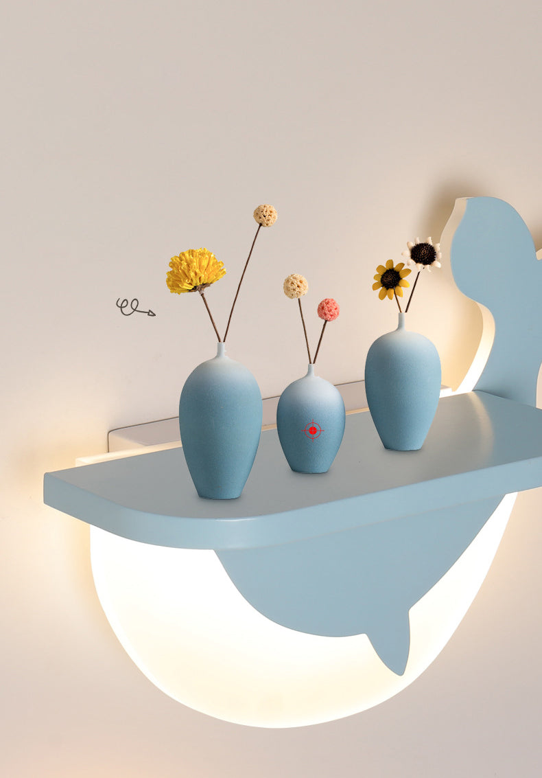 1-Light Sconce Light Fixture Creative Macaron Style Plastic Sconces for Bedroom