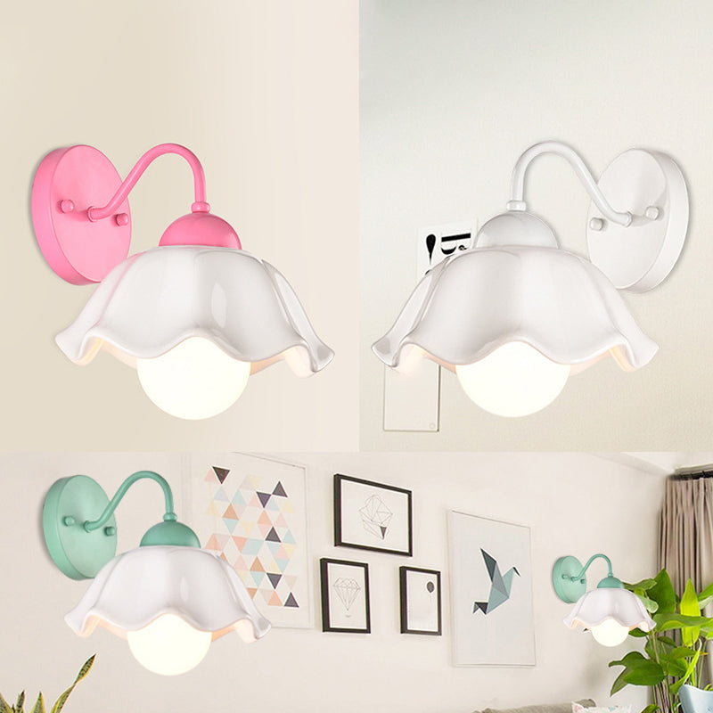 Luz de plataforma acampanada Cerámica de estilo pastoral americano 1 apliques de luz