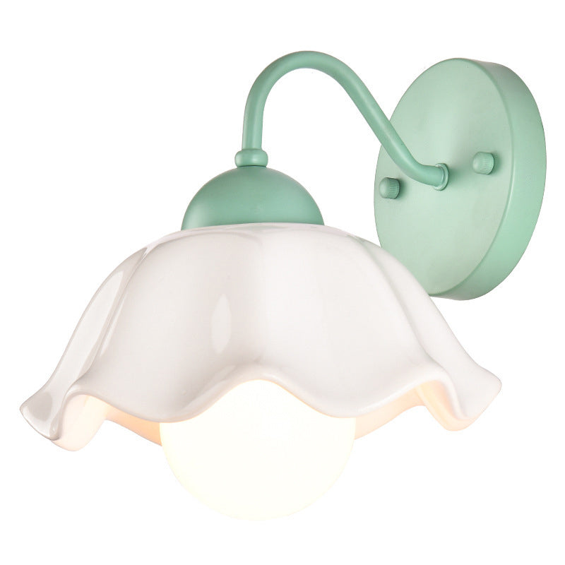 Luz de plataforma acampanada Cerámica de estilo pastoral americano 1 apliques de luz