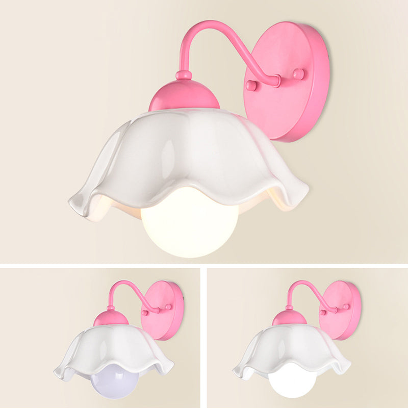 Luz de plataforma acampanada Cerámica de estilo pastoral americano 1 apliques de luz