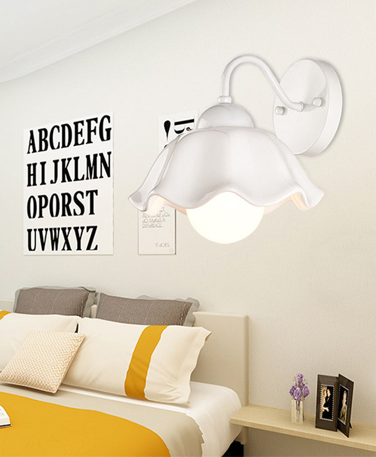 Luz de plataforma acampanada Cerámica de estilo pastoral americano 1 apliques de luz