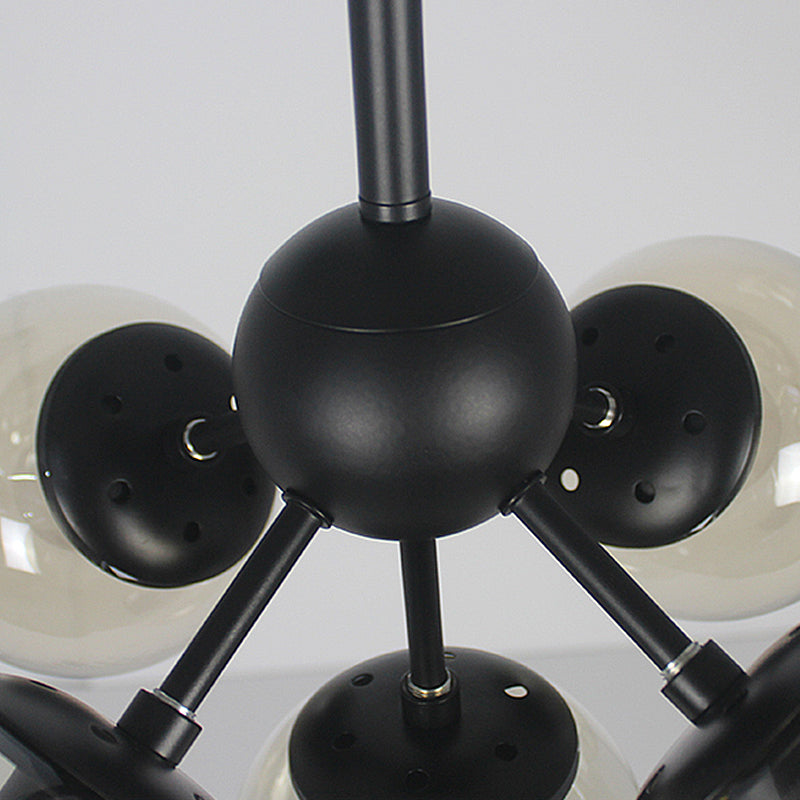 15-Light Modern Style Ceiling Light Linear Transparent Statement Chandelier