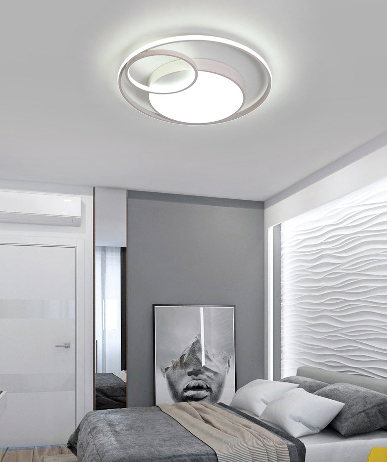 Moderne Schlafzimmer-Deckenleuchte, runde Metall-Umgebungsbeleuchtung, LED-Unterputzleuchte