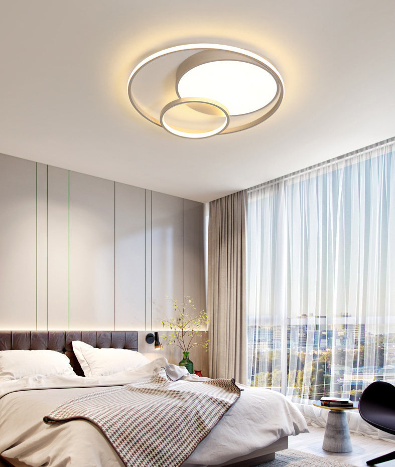 Moderne Schlafzimmer-Deckenleuchte, runde Metall-Umgebungsbeleuchtung, LED-Unterputzleuchte