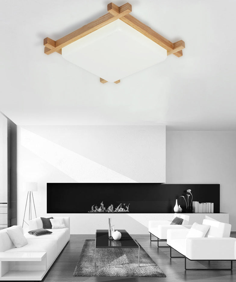 Quadratische Acryl-Einbauleuchte LED-Deckenleuchte im modernen Stil in Beige