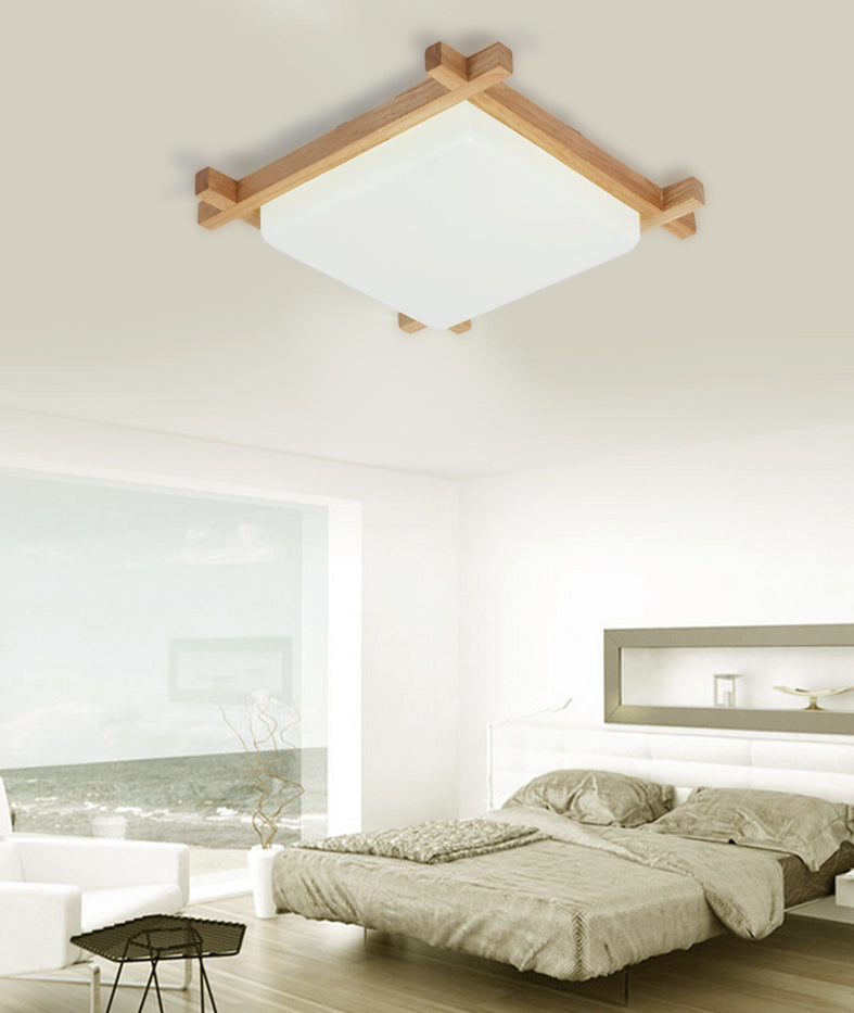 Quadratische Acryl-Einbauleuchte LED-Deckenleuchte im modernen Stil in Beige