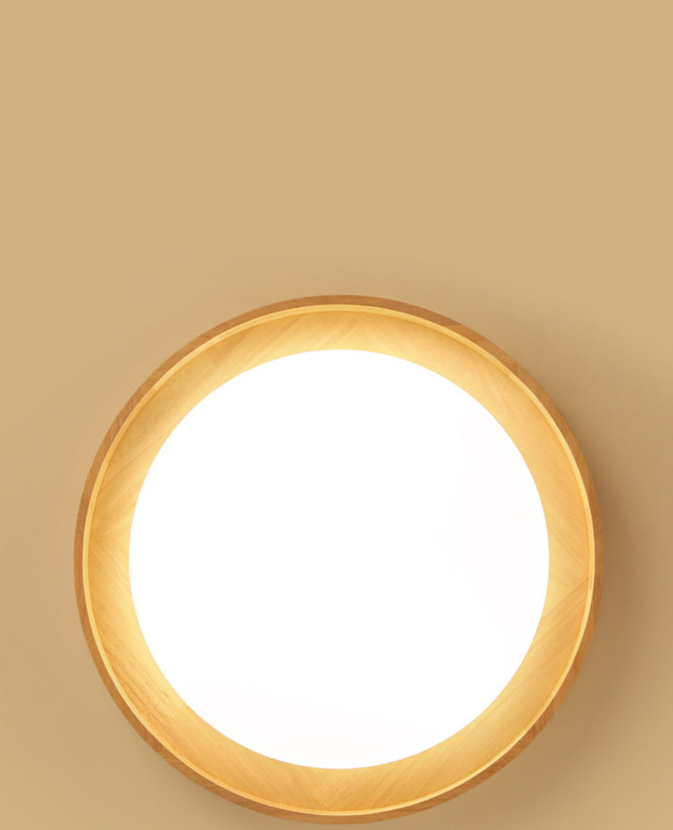 Plafonnier encastré circulaire en bois, luminaire LED de Style moderne