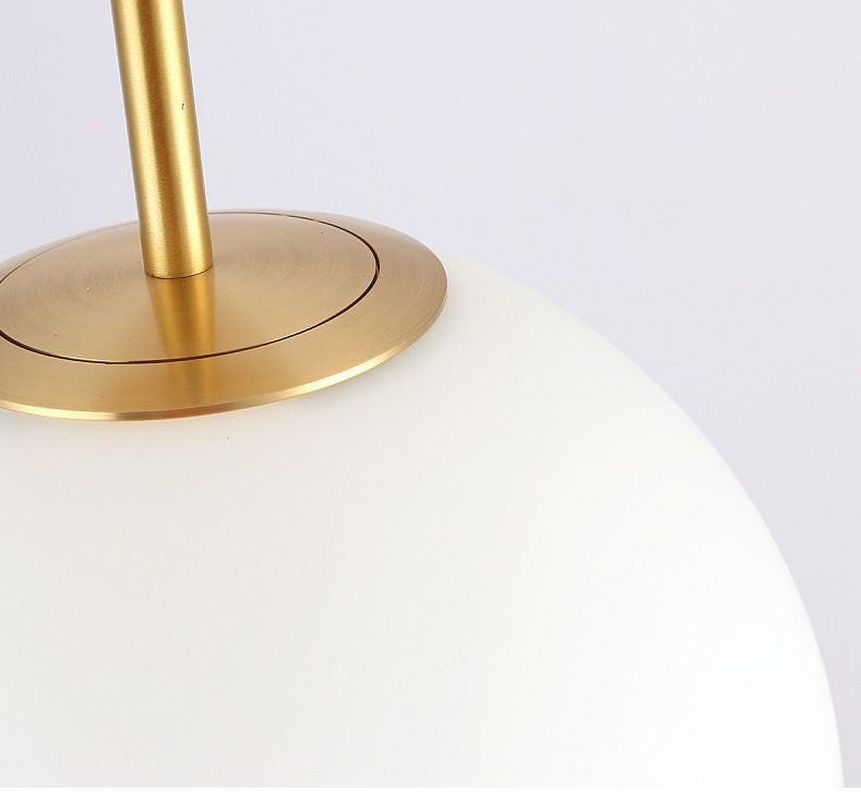 Luminaire semi-encastré sphérique pour couloir, verre blanc, 1 tête, plafonnier de style simple en laiton