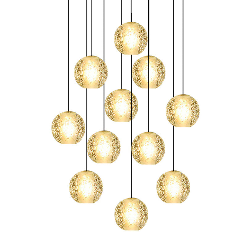 Ball Multi Ceiling Light Contemporary Stainless Steel Cluster Pendant Light with Hanging Cord for Restaurant