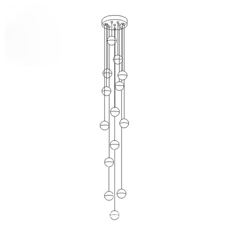 Ball Multi Ceiling Light Contemporary Stainless Steel Cluster Pendant Light with Hanging Cord for Restaurant