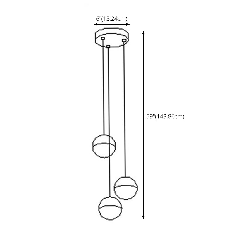 Ball Multi Ceiling Light Contemporary Stainless Steel Cluster Pendant Light with Hanging Cord for Restaurant