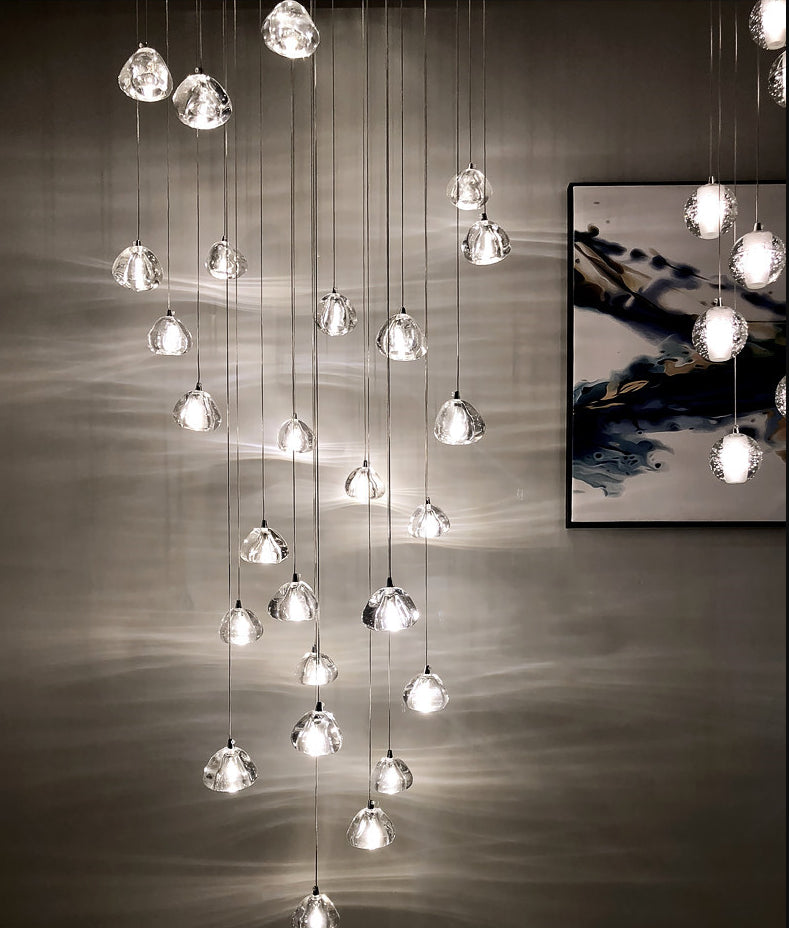 Cherries Hanging Light Fixtures Contemporary Glass Ceiling Pendant for Stairwell