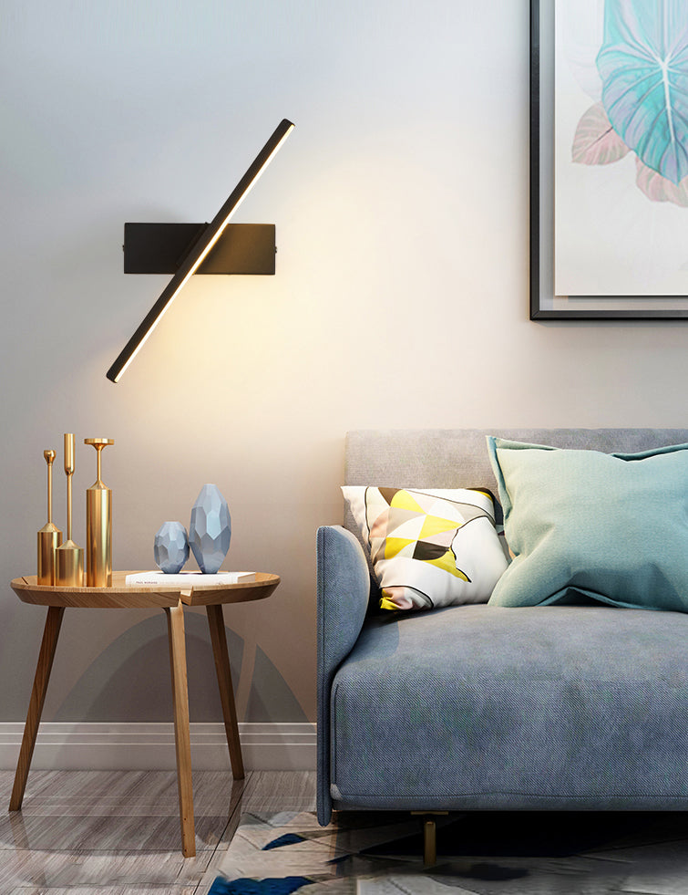 Modern Nordic Style Linear Wall Sconce Aluminum 1 Light Sconces for Study Bedroom