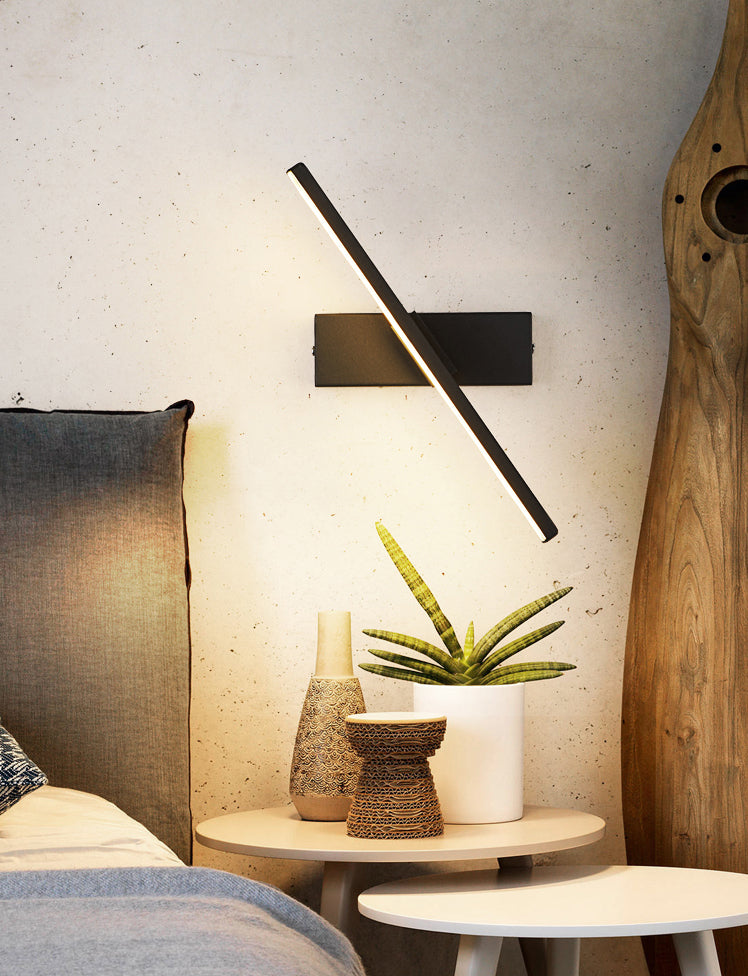 Modern Nordic Style Linear Wall Sconce Aluminum 1 Light Sconces for Study Bedroom