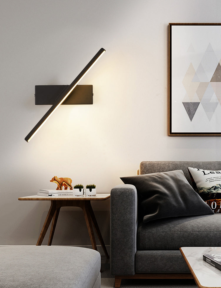Modern Nordic Style Linear Wall Sconce Aluminum 1 Light Sconces for Study Bedroom