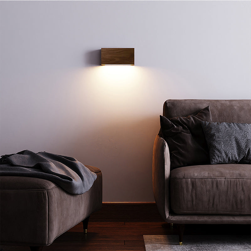 Moderno de estilo minimalista de estilo rectangular de lámpara de madera de lámpara de madera