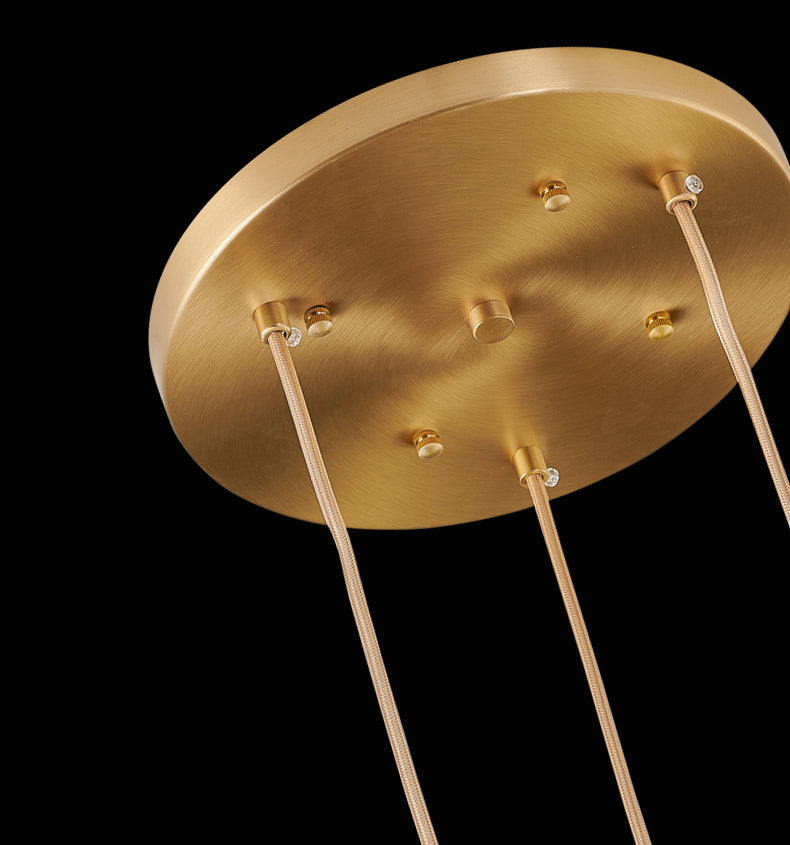 Ball Beveled Crystal Suspension Lamp Modern Simplicity Brass Finish Multi Pendant Ceiling Light