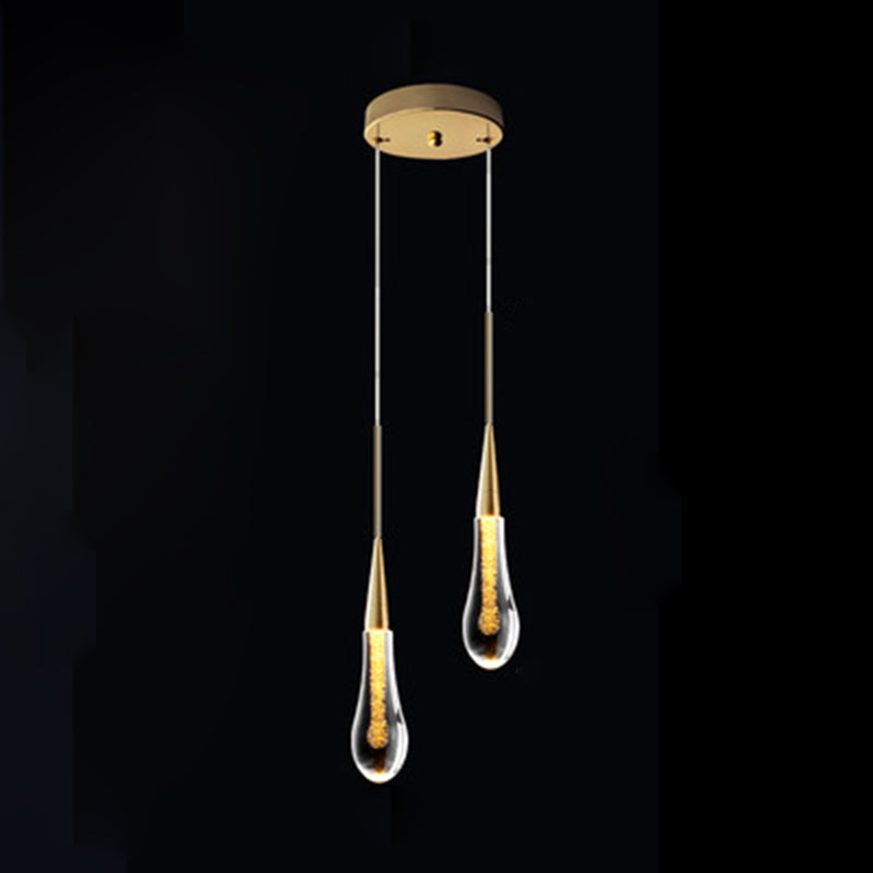 Droplet Multi Ceiling Light Contemporary Crystal Cluster Pendant Light with Hanging Cord for Restaurant