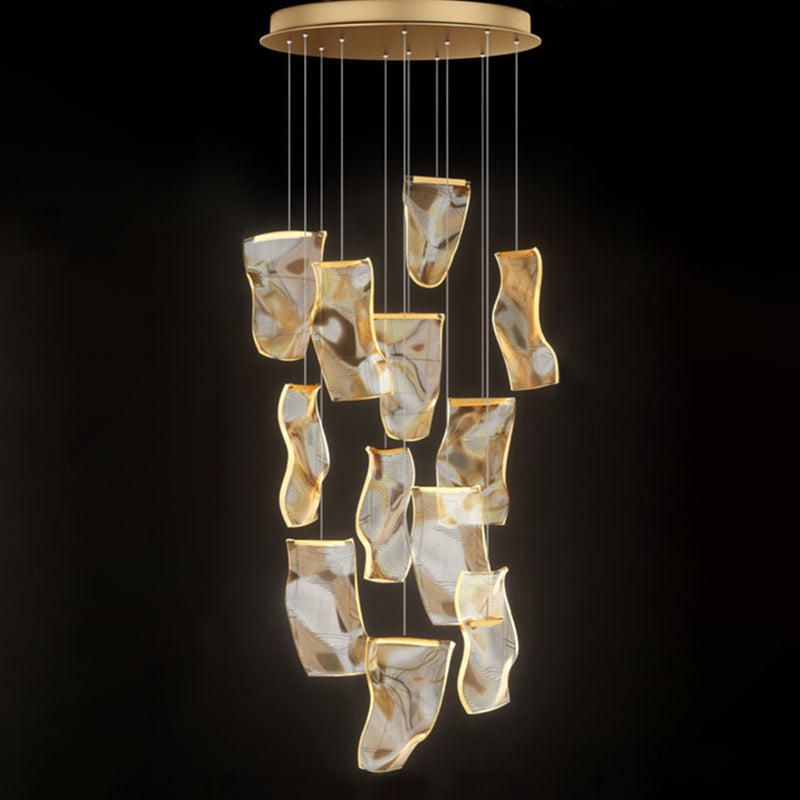 Paper Hanging Light Fixtures Modern Simple Acrylic Ceiling Pendant for Stairwell