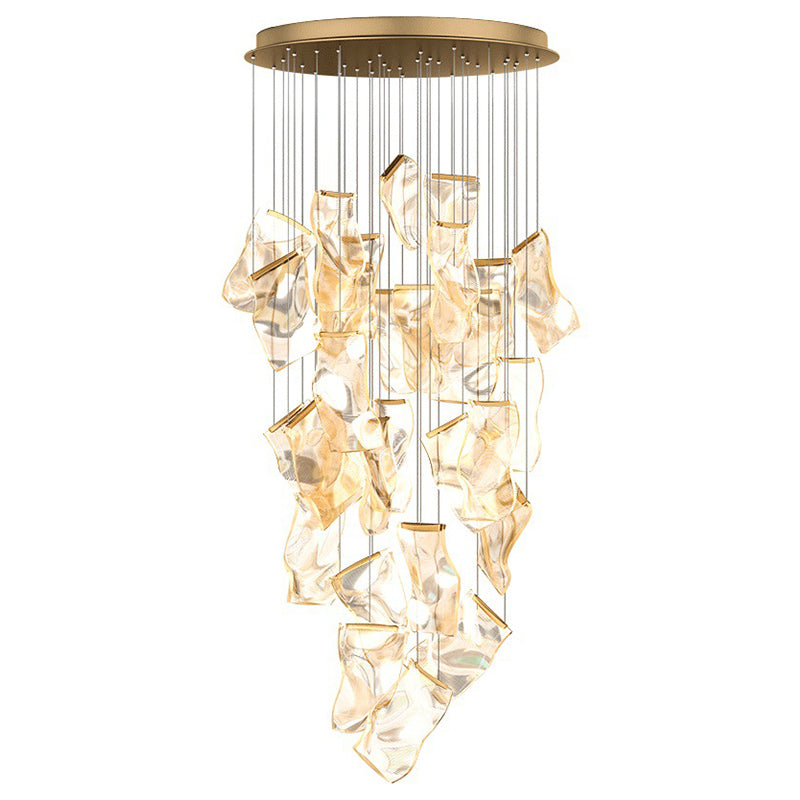 Paper Hanging Light Fixtures Modern Simple Acrylic Ceiling Pendant for Stairwell