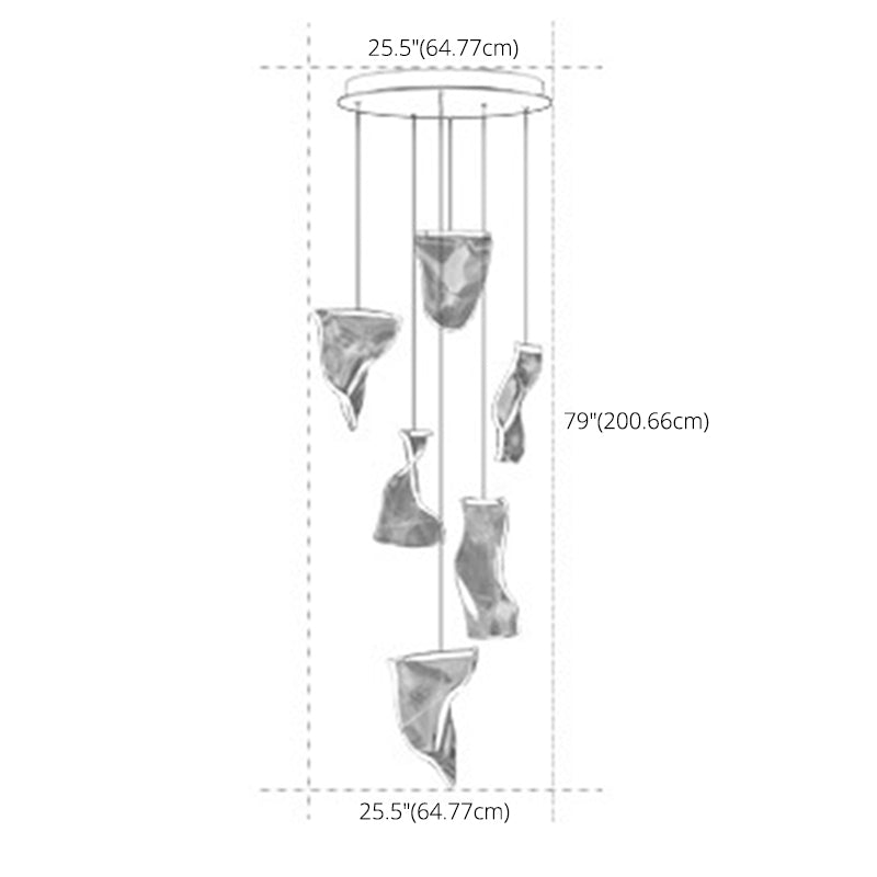 Paper Hanging Light Fixtures Modern Simple Acrylic Ceiling Pendant for Stairwell