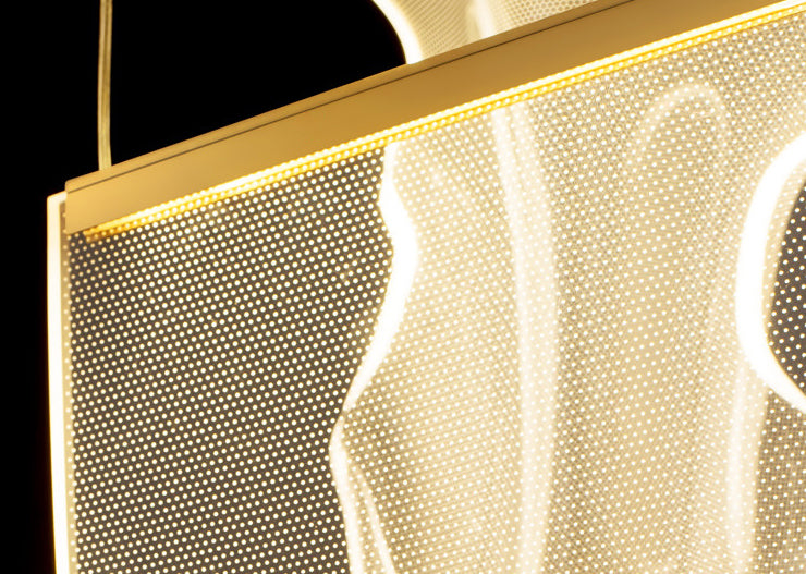 Paper Hanging Light Fixtures Modern Simple Acrylic Ceiling Pendant for Stairwell