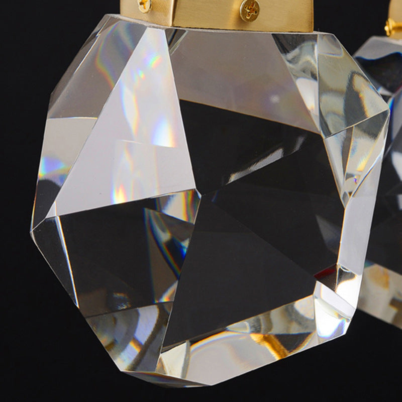 Geometric Hanging Light Fixtures Post-Modern K9 Crystal Ceiling Pendant for Stairwell