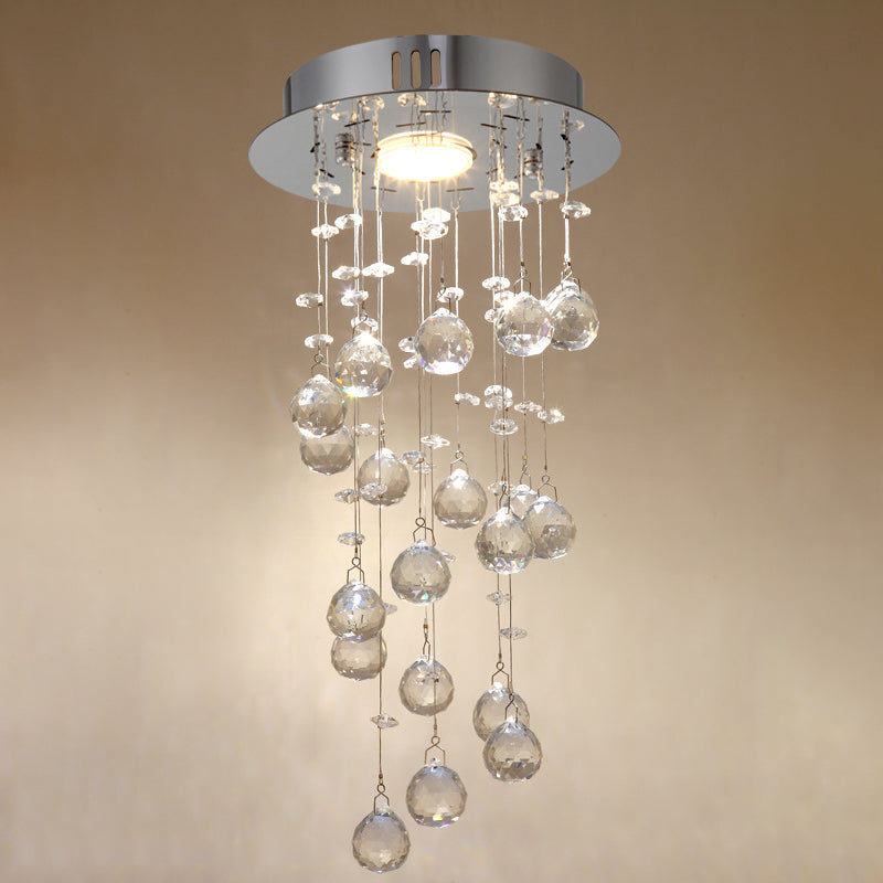 Droplet Hanging Light Fixtures Modern Simplicity Stainless Steel Ceiling Pendant for Stairwell