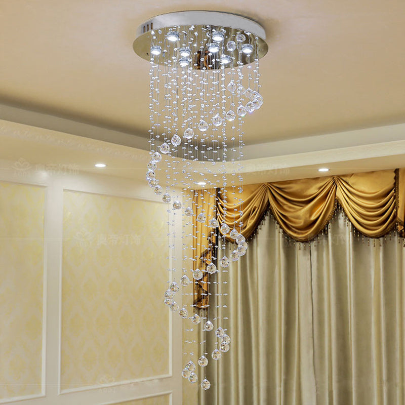 Droplet Hanging Light Fixtures Modern Simplicity Stainless Steel Ceiling Pendant for Stairwell