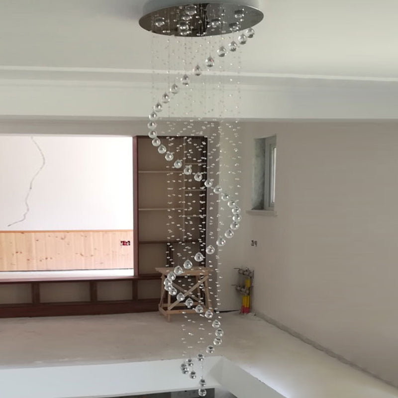 Droplet Hanging Light Fixtures Modern Simplicity Stainless Steel Ceiling Pendant for Stairwell