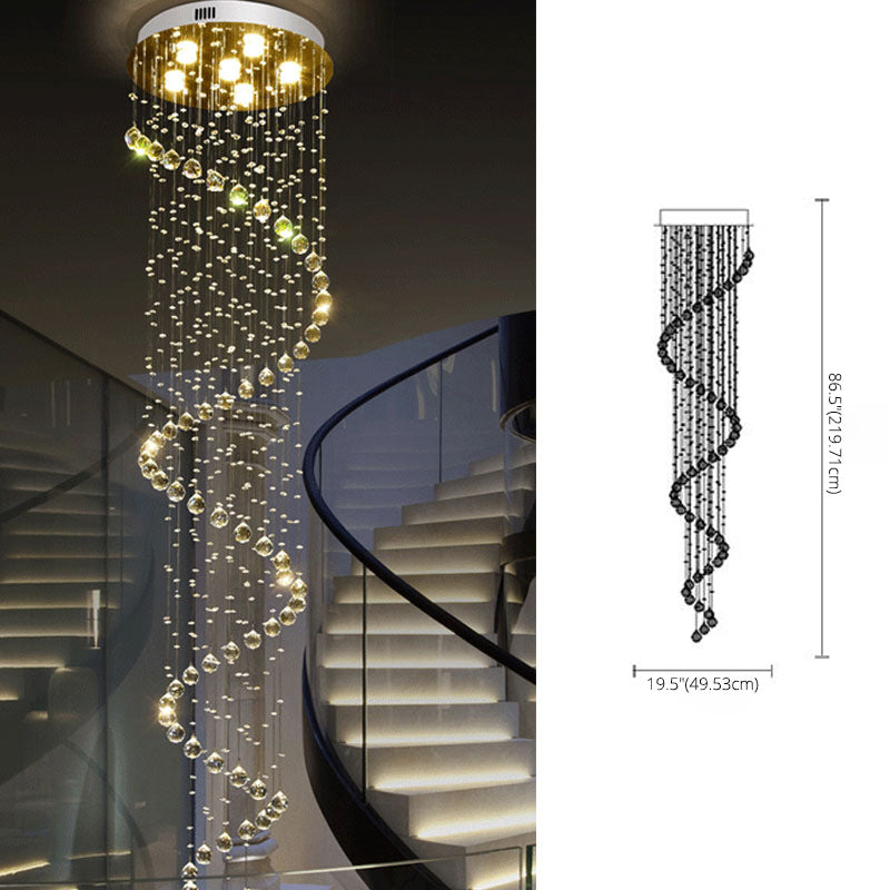 Droplet Hanging Light Fixtures Modern Simplicity Stainless Steel Ceiling Pendant for Stairwell