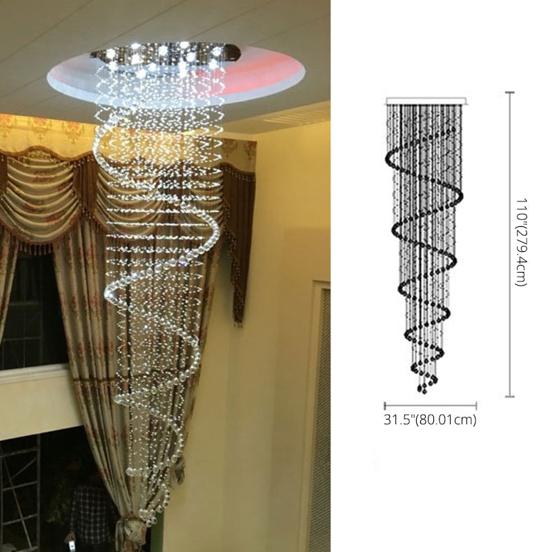 Droplet Hanging Light Fixtures Modern Simplicity Stainless Steel Ceiling Pendant for Stairwell