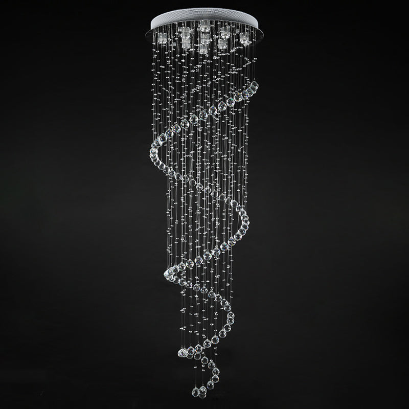 Droplet Hanging Light Fixtures Modern Simplicity Stainless Steel Ceiling Pendant for Stairwell